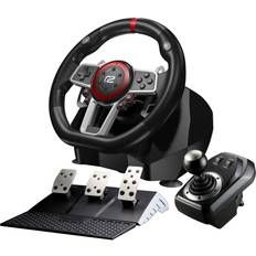 Nintendo Switch Lenkrad- & Pedalsets ready2gaming Multi System Racing Wheel Pro (Switch/PS4/PS3/PC) - Black/Red