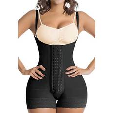 Fajas Seamless Body Shaper Butt-Lift High Panty Capri Faja Colombiana Beige  at  Women's Clothing store
