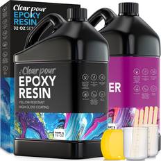 Epoxy Resin Crystal Clear Casting Resin for Epoxy and Resin Art | Pixiss  Brand Easy Mix 1:1 17 Ounce Kit | Supplies for Tumblers, Jewelry Resin