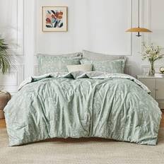 Bedsure Botanical Bedspread Black, White, Brown, Gray, Green, Purple, Orange (223.5x223.5)