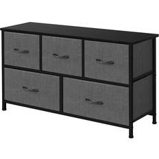 Gray Chest of Drawers AZL1 Life Concept Extra Wide Dresser Chest of Drawer 39.4x21.6"
