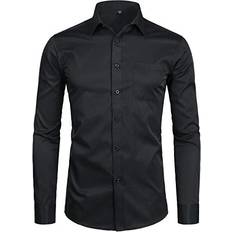 Zeroyaa Men's Casual Business Formal Button Up Shirt