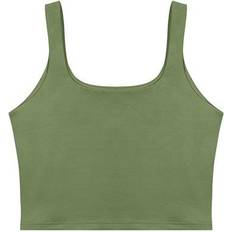 ReoRia Women’s Sexy Cropped Tank Top - Olive Green