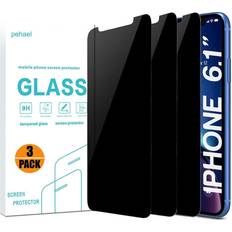 Pehael Anti-Spy Tempered Glass Film Privacy Screen Protector with Camera Lens Protector for iPhone XR/11 - 3 Pack