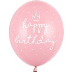PartyDeco Latex Balloons Happy B-Day Pink