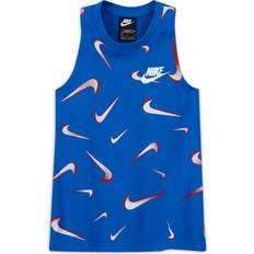 Nike Girls Tank Tops Children's Clothing Nike Girl's Sportswear French Terry Printed Tank Top - Game Royal/White