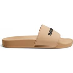 Balenciaga Logo Pool Slides - Beige