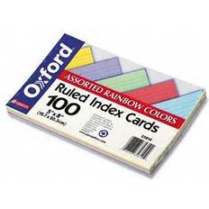 Oxford 35810 Ruled Index Cards, 5 x 8, Blue/Violet/Canary/Green/Cherry, 100/Pack