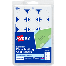 Avery Label Makers & Labeling Tapes Avery Mailing Seals, 1" Diameter, Clear, 480/Pack (5248) Clear
