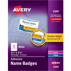 Avery Adhesive Name Badge Labels, 2-1/3" x 3-3/8" White, 400/Box