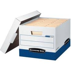 Archiving Boxes on sale R-KIVE Max Storage Box, Letter/Legal, Locking Lid, White/Blue, 4/Carton