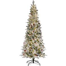 Christmas Decorations Haute Decor Oic Products 7' Pre-Lit Lexington Artificial Fir In White White 7 Ft