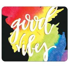 Mouse Pads OTM Essentials Prints Black Mouse Pad Good Vibes Rainbow