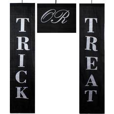 Garlands Northlight 3-pack Trick or Treat Outdoor Halloween Banner Set, Black
