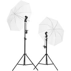 vidaXL Studio Lighting Set with Stands and Umbrellas