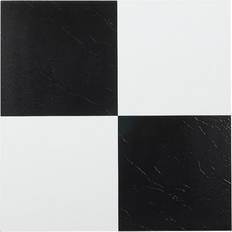 Black and white vinyl flooring Achim Nexus Self Adhesive Vinyl Floor Tile 12" x 12" Black/White, 20 Pack