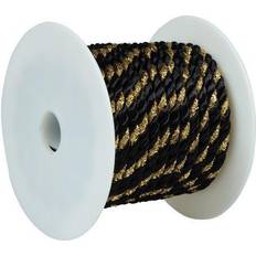 Jam Paper Rope Ribbon 15 Yards Black with Gold 1/Pack