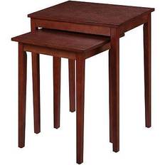 Brown Nesting Tables Convenience Concepts American Heritage Nesting Table 22x15.8" 2