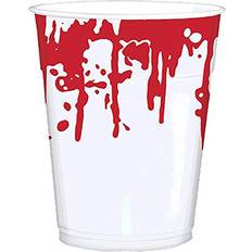 Amscan Bloody Hand Prints Halloween Party Cups Pack of 25 Red/White One-Size