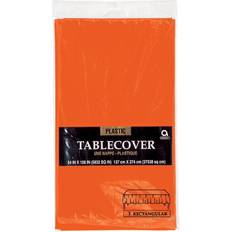 Amscan Plastic Tablecover, 54" x 108" Orange, 12/Pack (77015.05) Orange