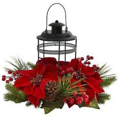 Nearly Natural Poinsettia Berry Pine Artificial Arrangement