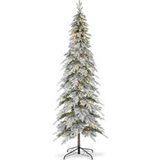 GlitzHome 9ft. Pre-Lit Spruce Artificial Christmas Tree 108"