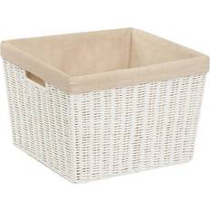 Honey Can Do White Parchment Cord Lined Basket, Large Basket