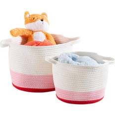 Honey Can Do Nesting with Fringe, White, 3/Set (STO-09535) White Basket