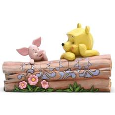 Disney Toys Disney Jim Shore Winnie the Pooh & Piglet Log Conversation Statue Pink/Brown/Yellow One-Size