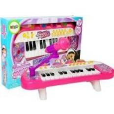 Keyboard pink LEANToys Keyboard Piano 24 Keys USB Microphone Pink