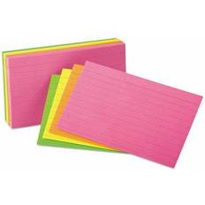 Oxford Ruled Index Cards, 3 Glow Green/Yellow, 100/Pack