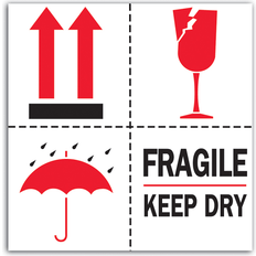 Tape Logic® Preprinted International Safe-Handling Labels DL4420 Fragile Keep Dry Of