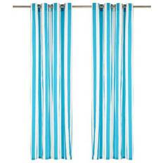 Stripete Gardinlengder vidaXL Curtains with Metal Rings 140x245cm