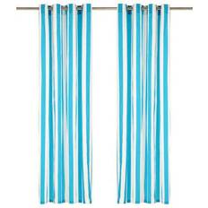 Stripete Gardinlengder vidaXL Curtains with Metal Rings 140x245cm