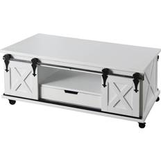 White storage coffee table Stylecraft Two Door Coffee Table 24x47"