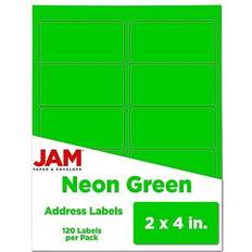 Jam Paper Laser/Inkjet Shipping Address Labels, 2 Neon Quill