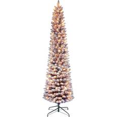 Puleo International 6.5' Flocked Pencil Tree Christmas Tree