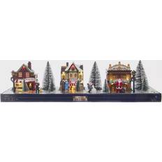 Kurt Adler LED Table Decor 17-Piece Set Christmas Village 21.5"