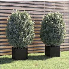 Pine Outdoor Planter Boxes vidaXL Garden Planters 2 Pinewood 40x40x40cm