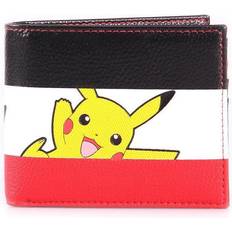Pokémon Pikachu Striped Tri-colour All-Over Print Bi-fold Male Wallet Multi-colour