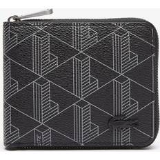 Lacoste Monogram Print Small Zip Wallet Unique Monogram Gris