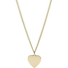 Pendant Necklaces Fossil Drew Heart Necklace - Gold