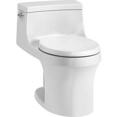 Toilets Kohler San Souci 1-Piece 1.28 GPF Single Flush Round Toilet in White