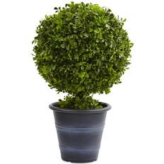 Garden Ornaments Nearly Natural 23" Potted Boxwood Ball Topiary