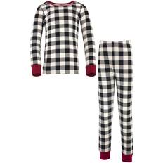 Touched By Nature Toddler Organic Cotton Tight-Fit Pajama Set - Black Plaid