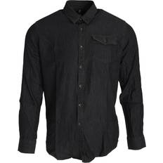 Skjorter Premier Mens Jeans Stitch Long Sleeve Denim Shirt (Indigo Denim)