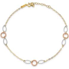 Macy's Circle and Oval Anklet - Silver/Gold/Rose Gold