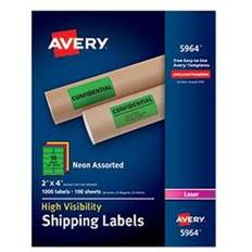 Avery High Visibility Shipping Labels 05964, Neon