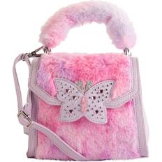 OMG Accessories Kids' Plush Faux Fur Mini Hobo Bag in Pink