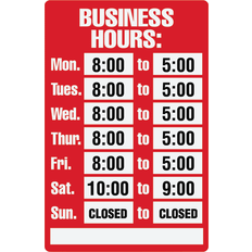 Cosco Business Hours Sign Kit, 8x12" 098071